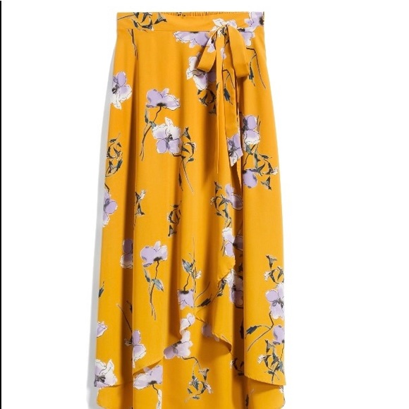 NWT!! LE LIS- Golda Faux Wrap Midi Skirt - Picture 7 of 12